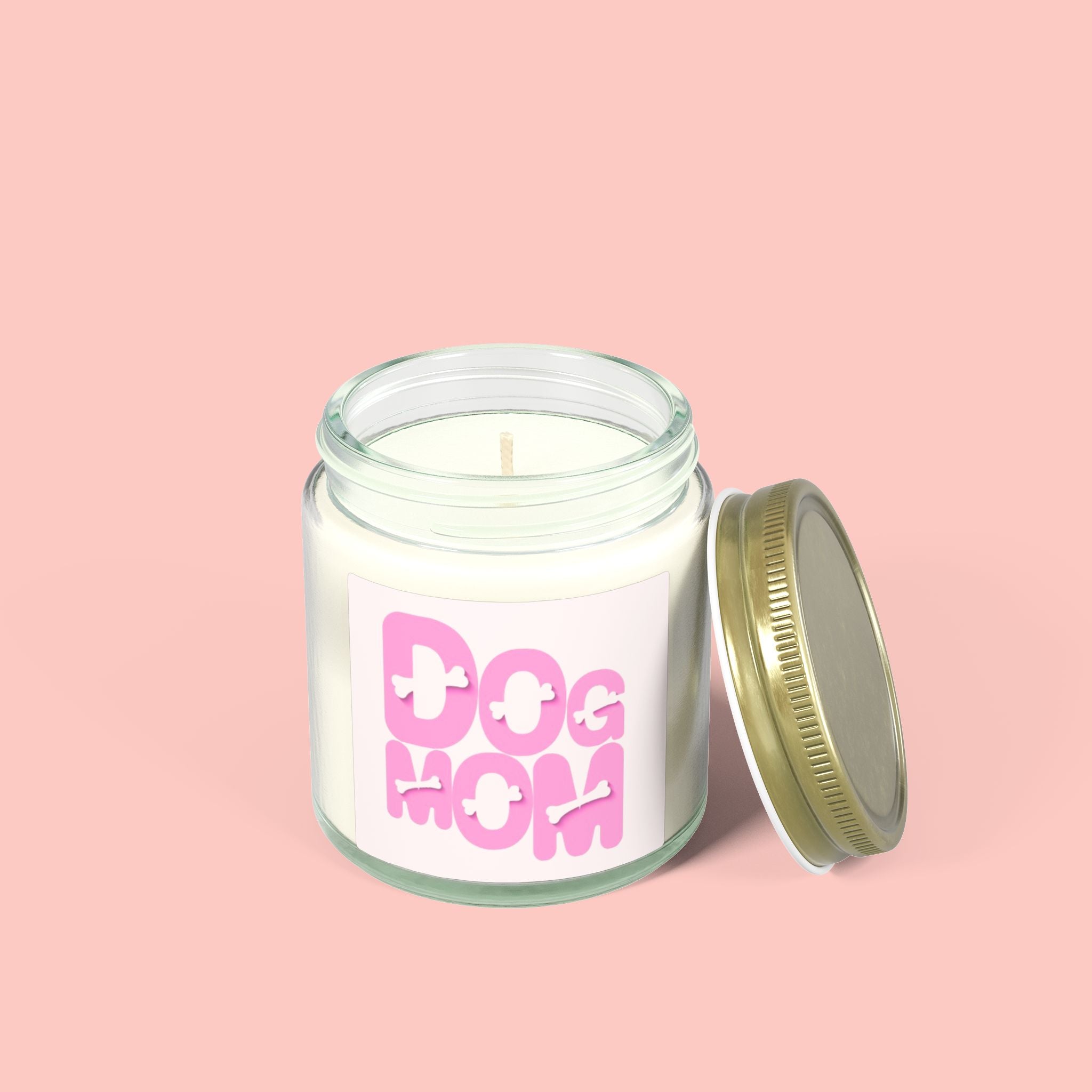 Dog Mom Scented Candle (Coconut Apricot Wax) — 4oz/9oz Gift for Pet Lovers