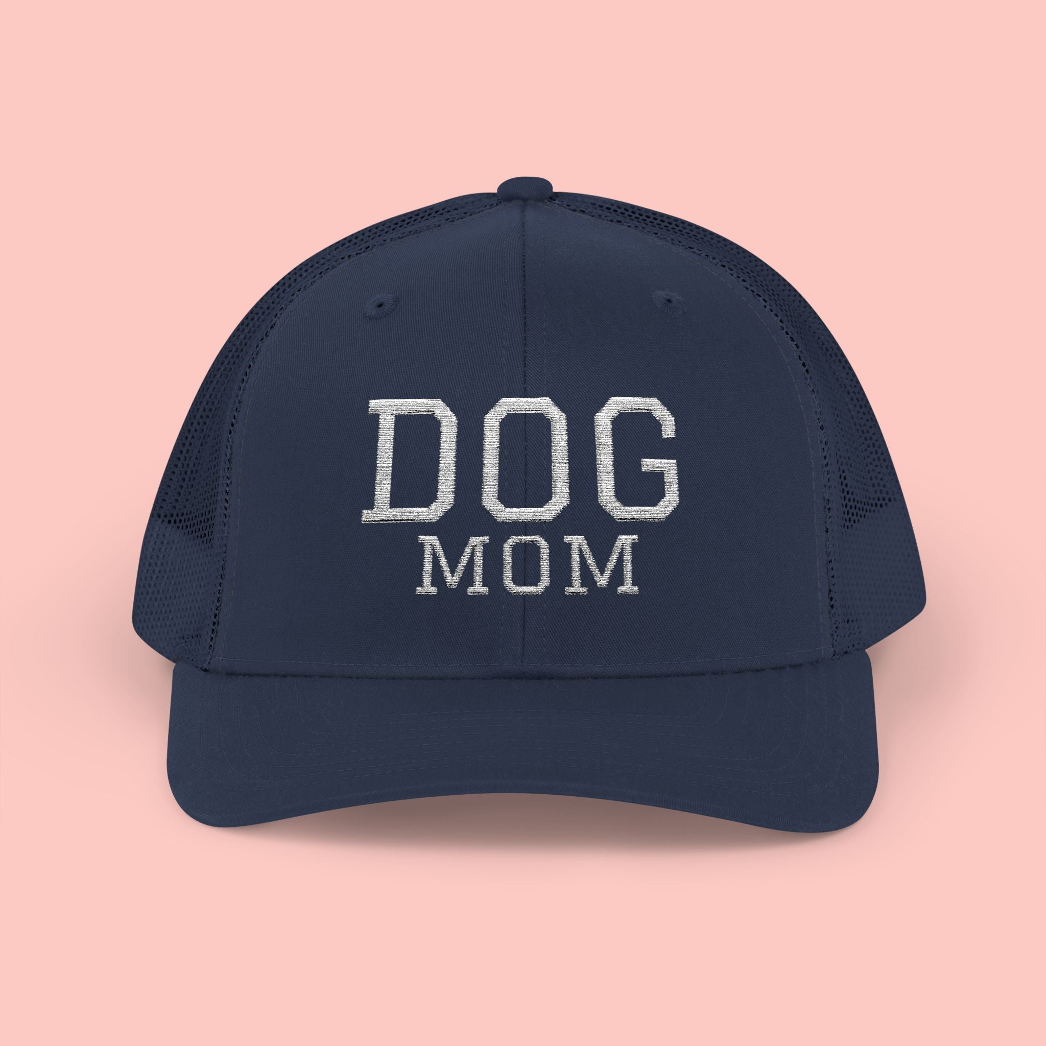 Dog Mom Trucker Cap — Rhinestone Lettering Snapback Hat