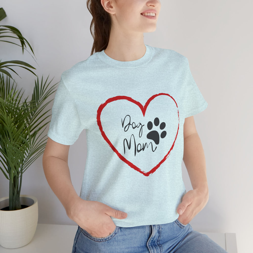 Dog Mom Heart Paw T‑Shirt