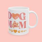 Dog Mom Ceramic Mug — Paw Print Heart Coffee Cup (11oz & 15oz)