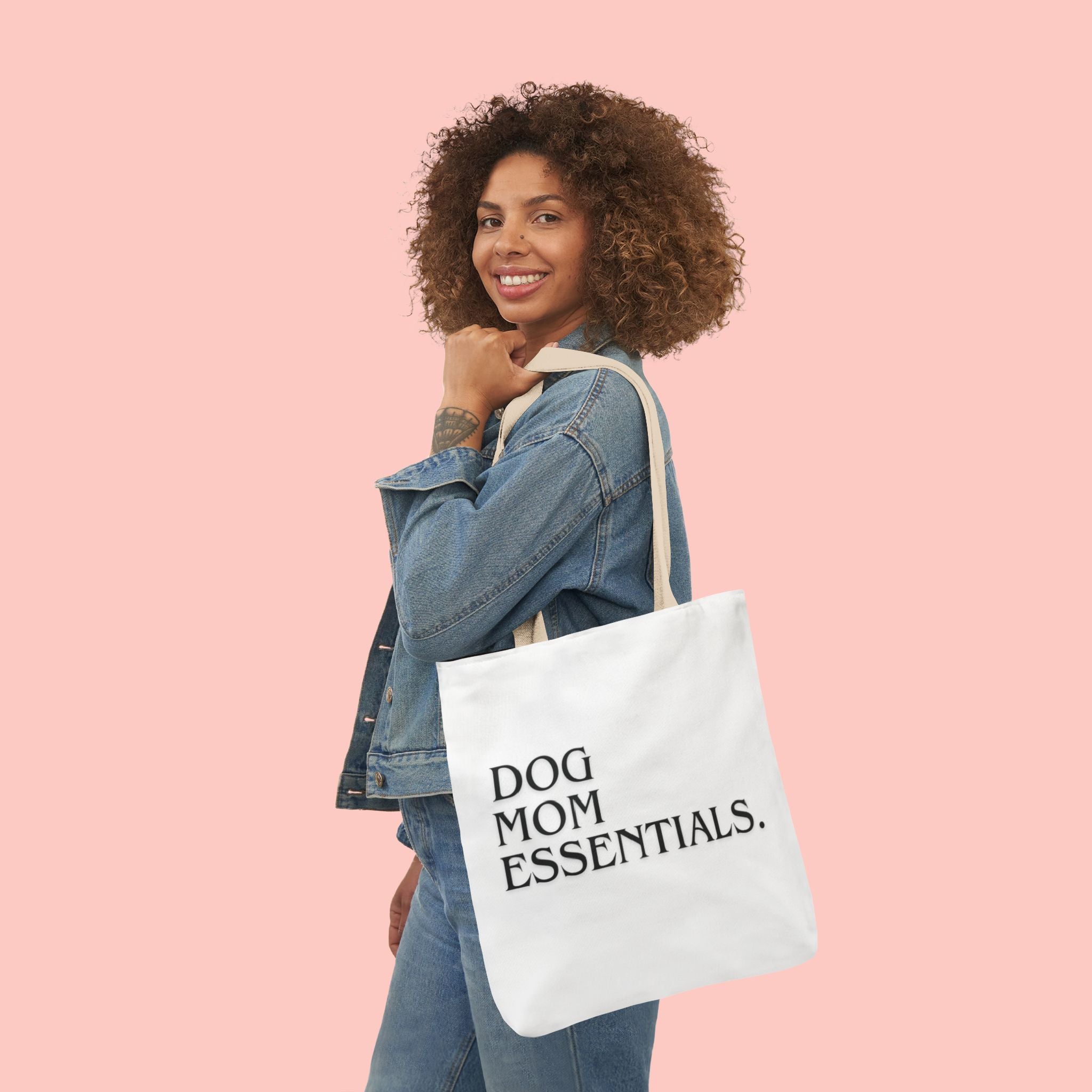 Dog Mom Essentials Canvas Tote — Funny Dog Mom Gift Tote Bag