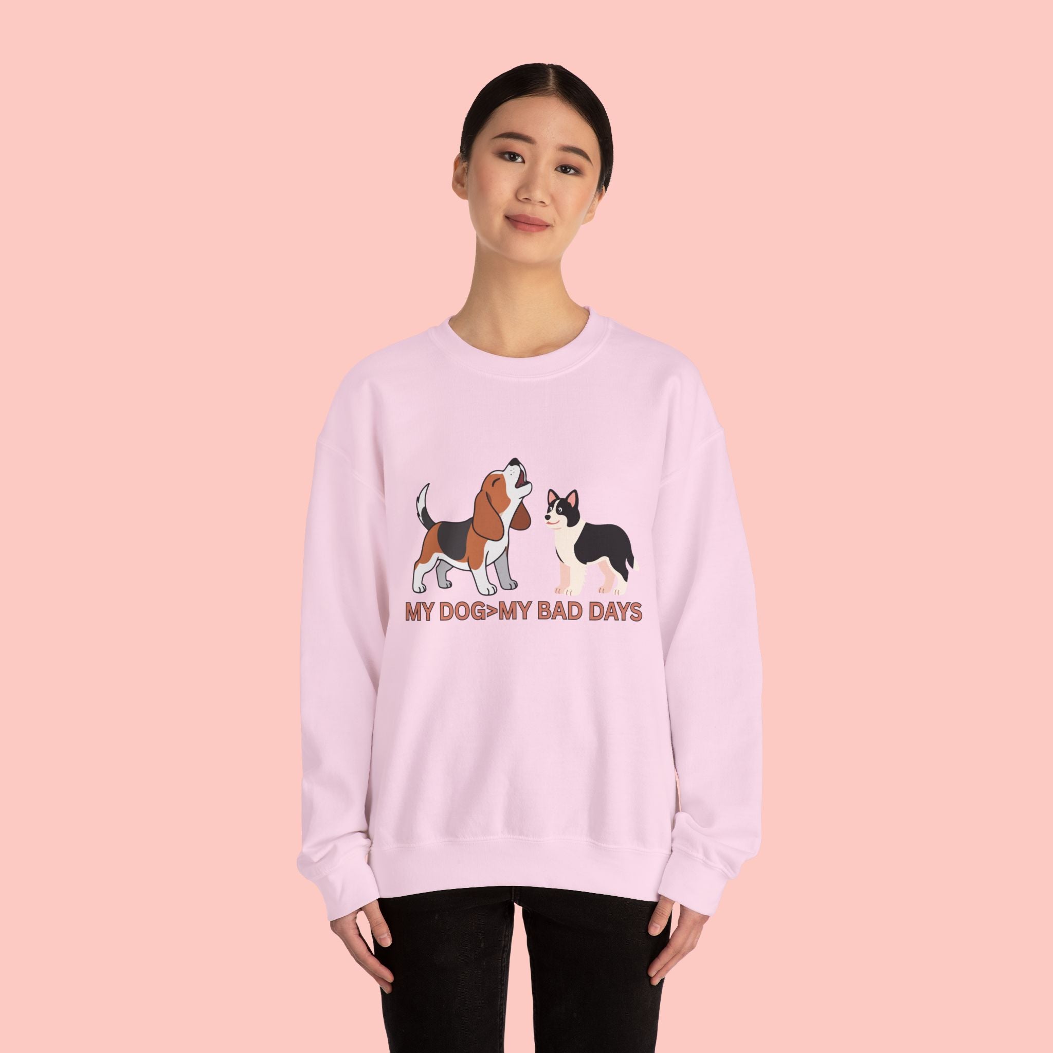 My Dog My Bad Days Sweatshirt – Cute Beagle & Corgi Crewneck for Dog Lovers