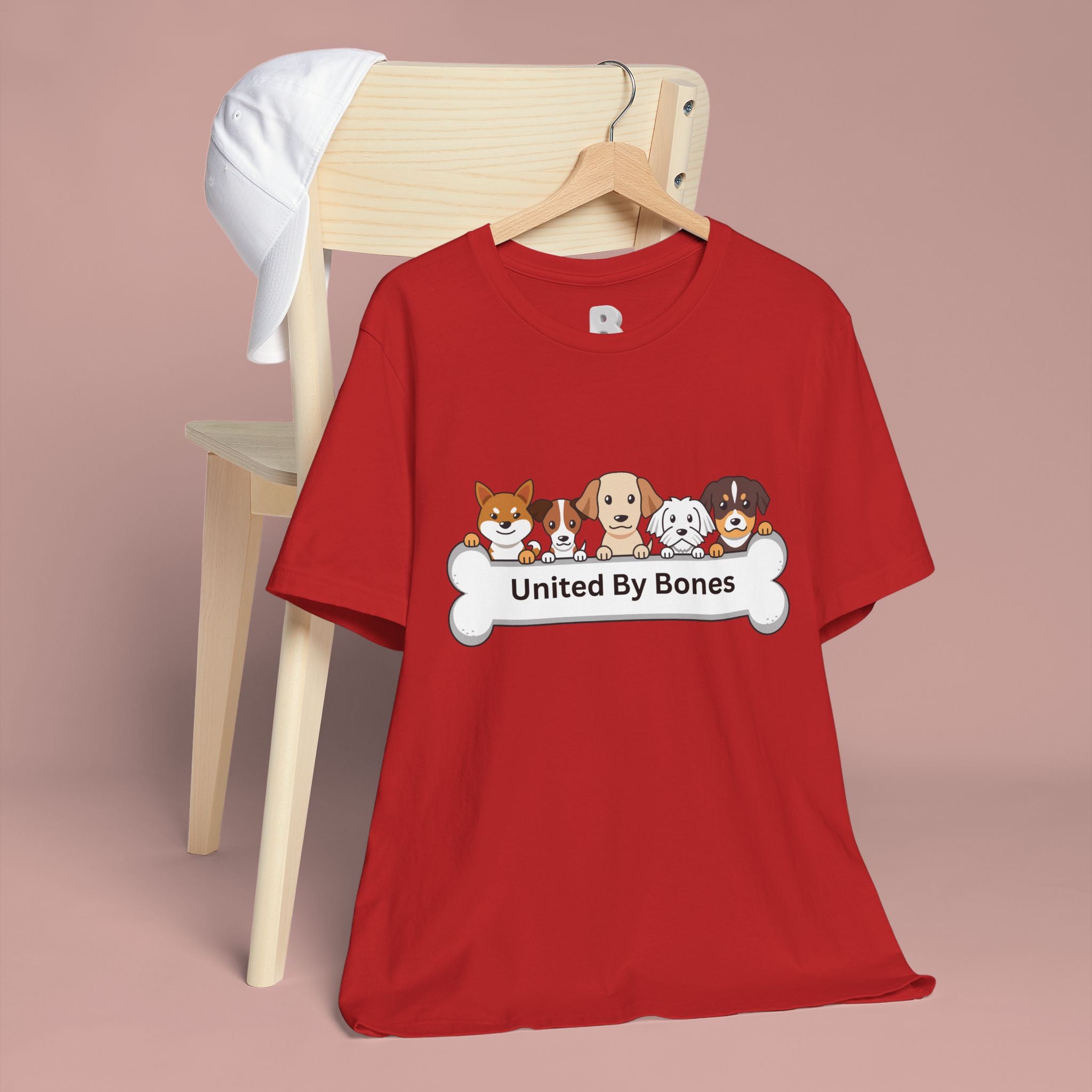 Dog Lover T‑Shirt — "United By Bones" Cute Cartoon Dogs Tee
