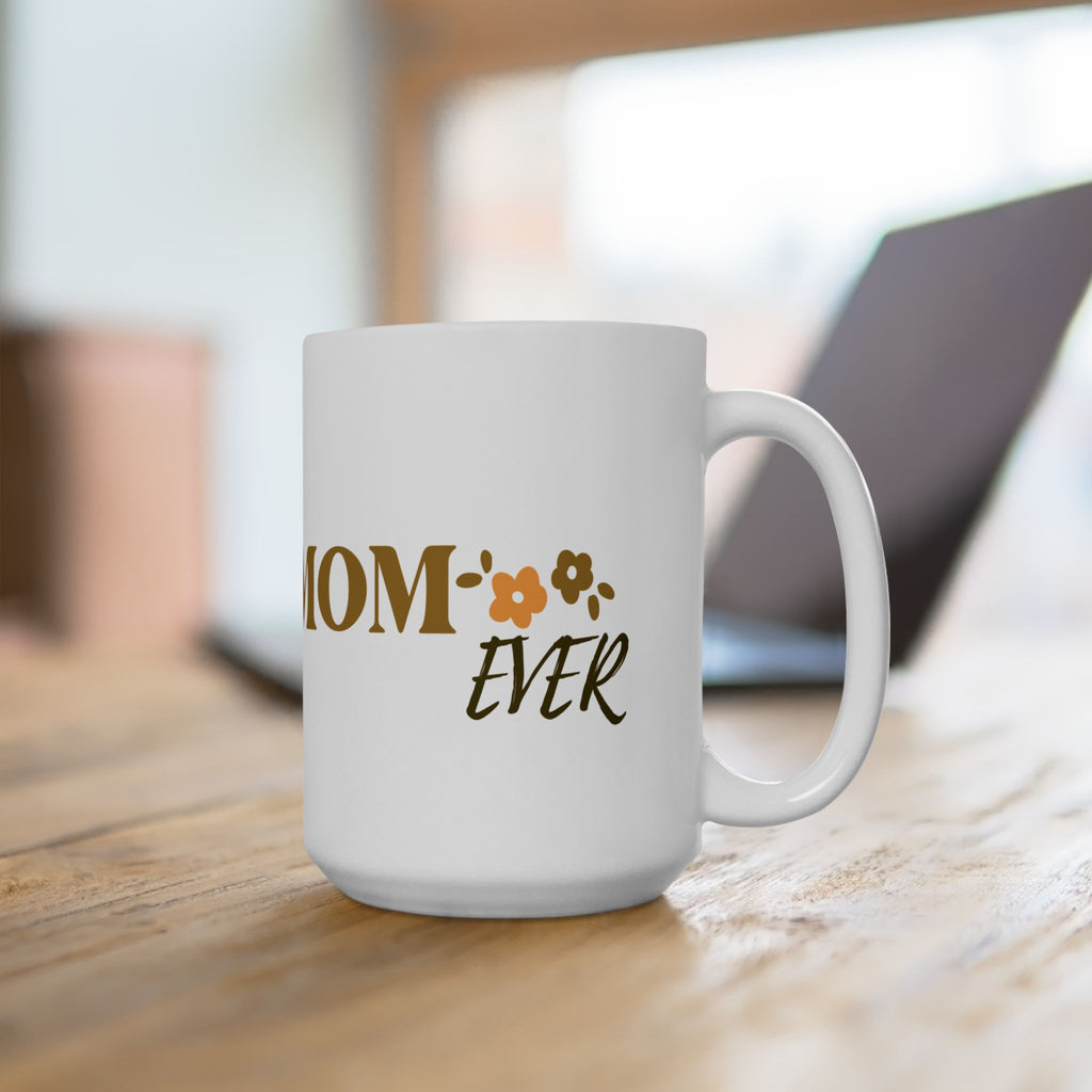 Dog Mom Ceramic Mug — 'Best Dog Mom Ever' Gold Script Coffee Cup (11oz & 15oz)