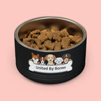 United By Bones 18oz Pet Bowl — Cute Cartoon Dogs Stainless Steel Bowl for Dogs & Cats