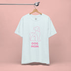 Dog Mom T‑Shirt – Minimal Pink Line Art Dog Tee
