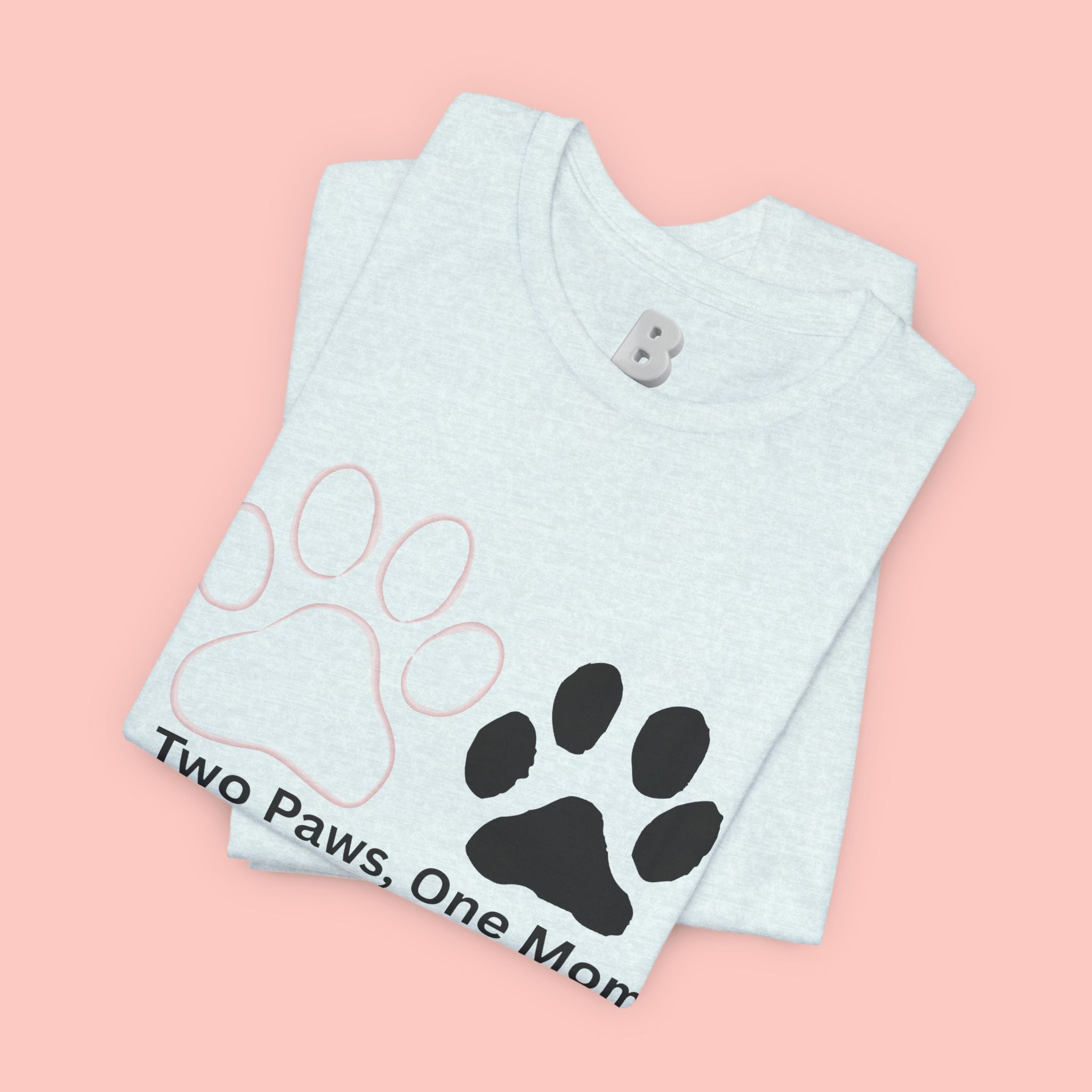 Two Paws, One Mom T-Shirt – Cute Dog Mom Paw Print Tee