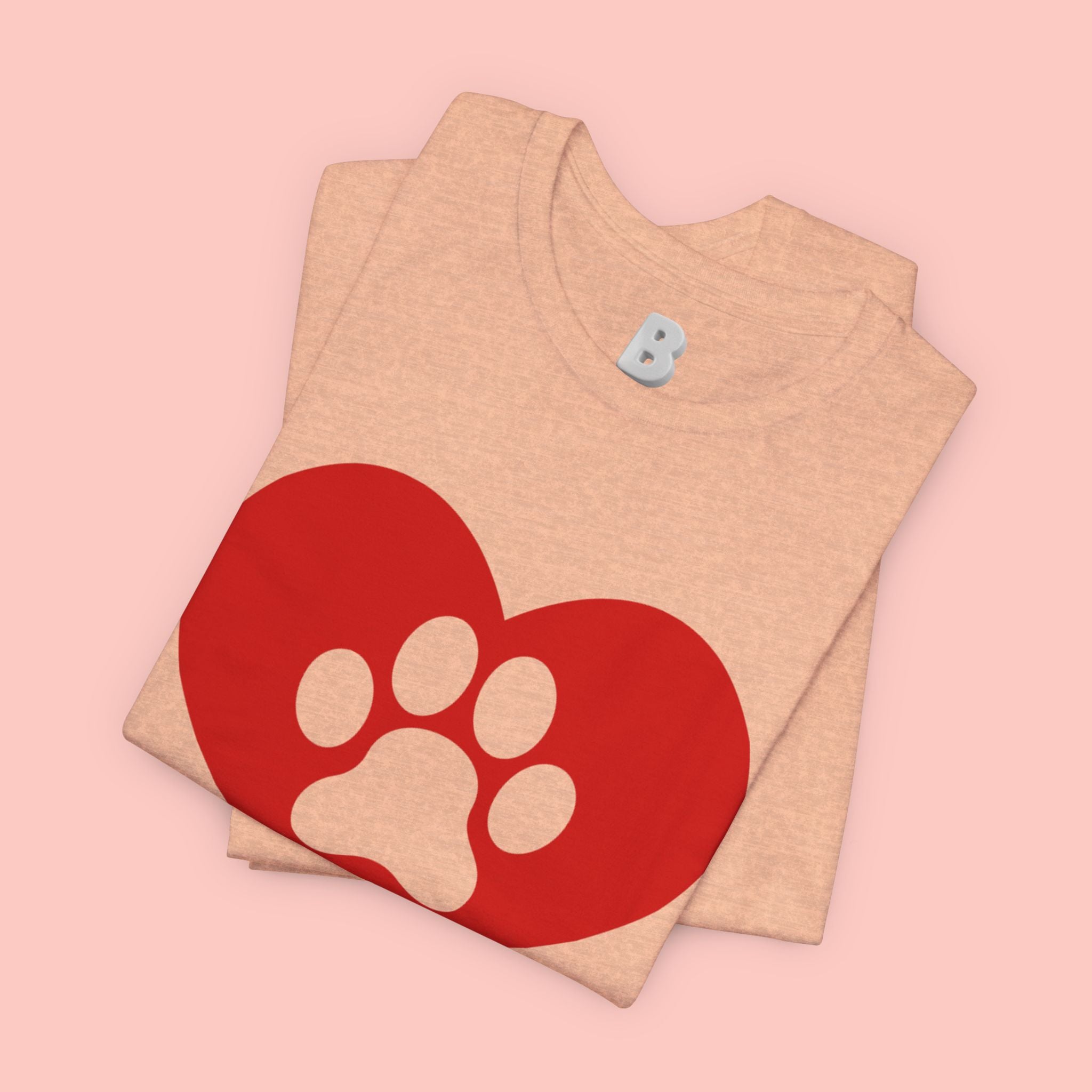 Pet Lover T-Shirt — Red Heart Paw Print Tee