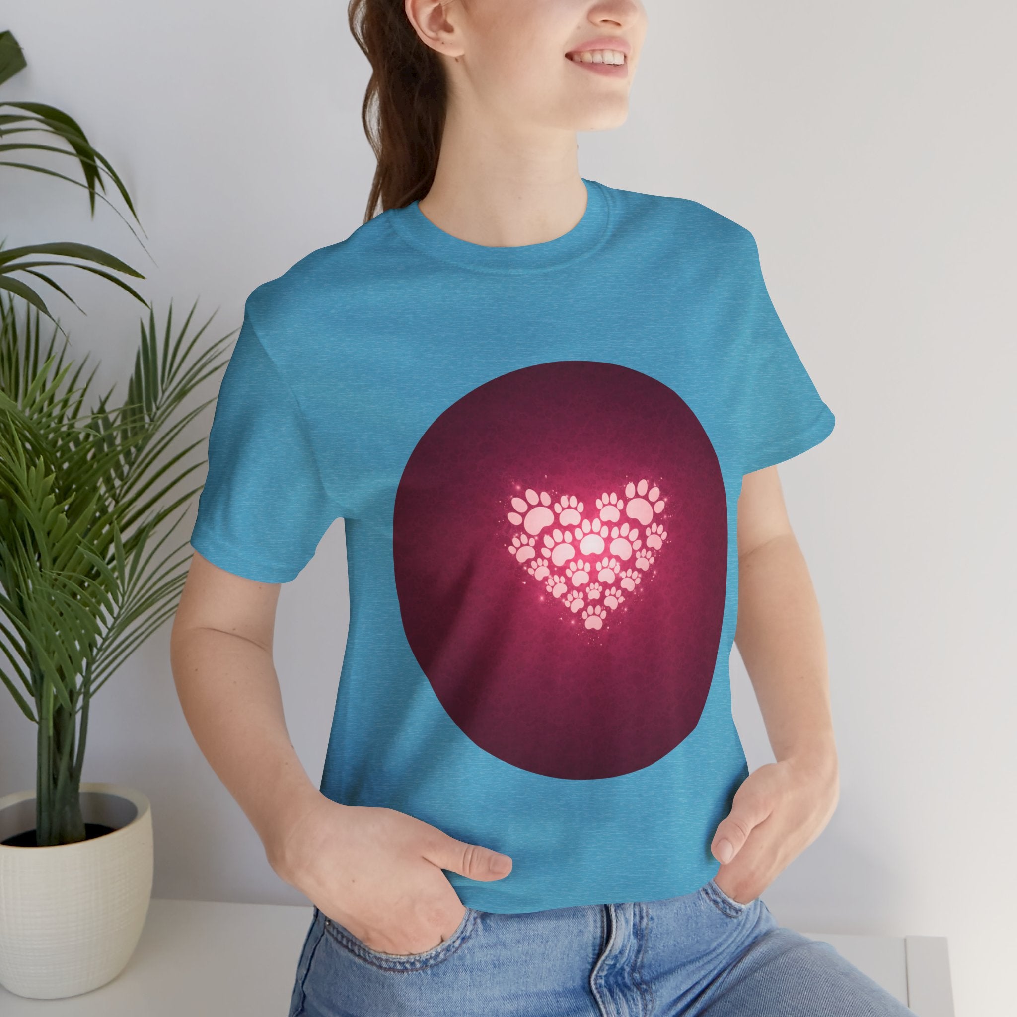Paw Print Heart T‑Shirt — Cute Pet Lover Tee