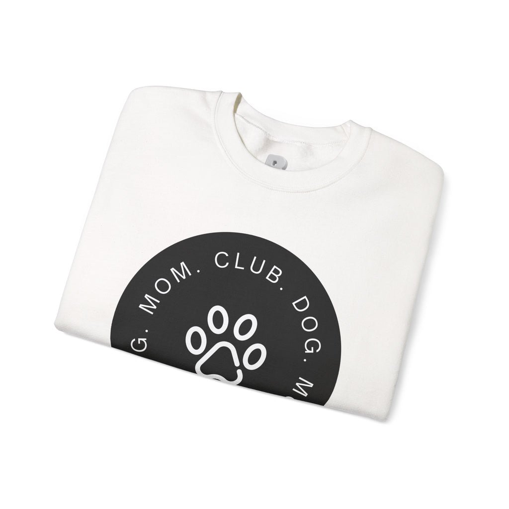 Dog Mom Club Crewneck Sweatshirt — Paw Print Graphic Pullover for Pet Moms