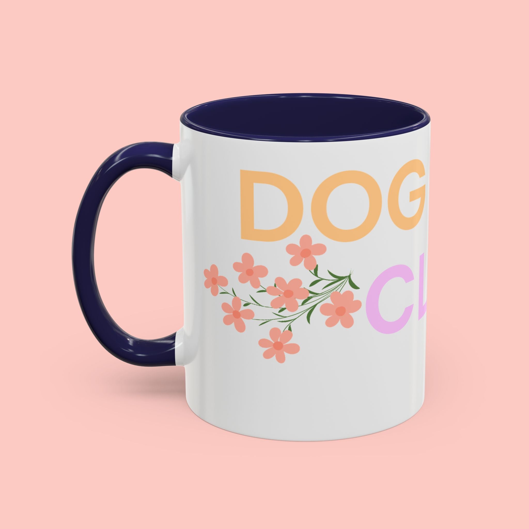 Dog Mom Club Accent Coffee Mug – Colorful Paw Print 11/15oz