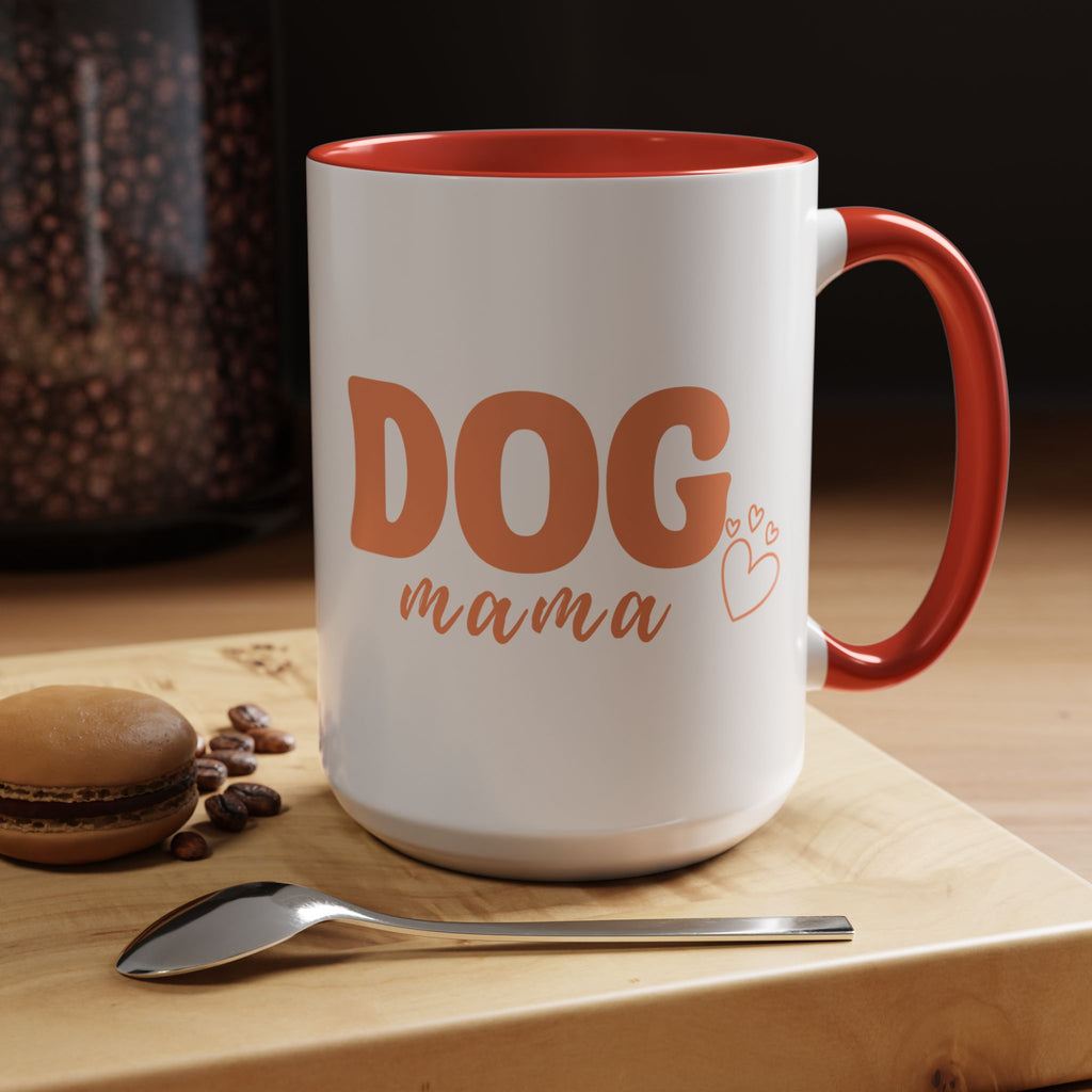 Dog Mama Coffee Mug — Cute Heart Accent Ceramic Mug (11/15 oz)