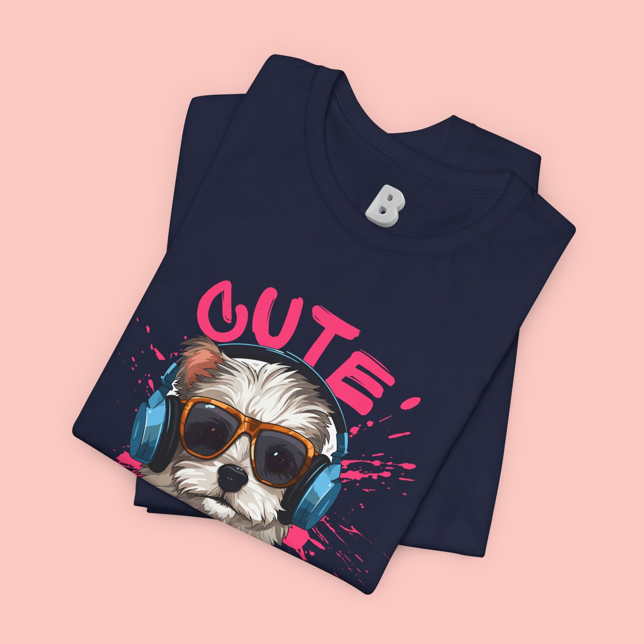Cute Dog Tee — Headphones Puppy Graphic T-Shirt