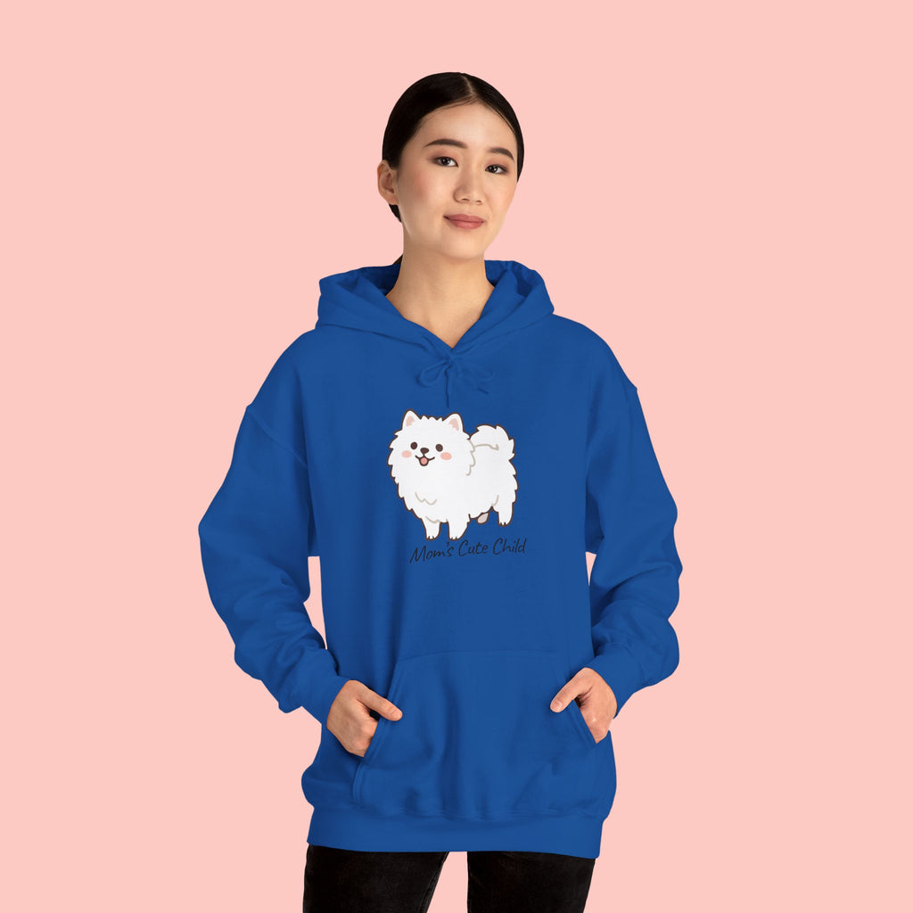 Pomeranian 'Mom's Little Child' Hoodie – Cute White Dog Graphic Pullover