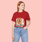 Dog Mom T-Shirt – Cute Golden Retriever Design with Hearts & Paw Prints