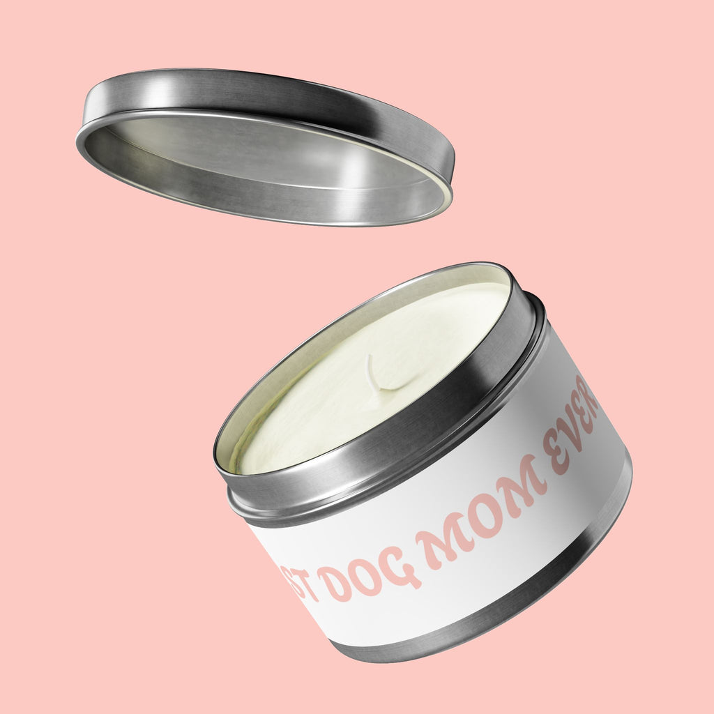 Tin Candle — "Best Dog Mom Ever" Scented Tin Candle | Gift for Dog Lovers