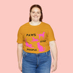 Paws Over People Tee — Pink Cats & Dogs Graphic T-Shirt
