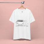 Coffee With My Dog T‑Shirt — Cute Minimalist Dog & Coffee Tee