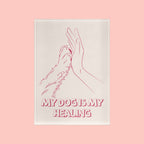 Dog Mama Photo Block – Pink Paw Heart Desk Plaque Gift for Dog Lovers