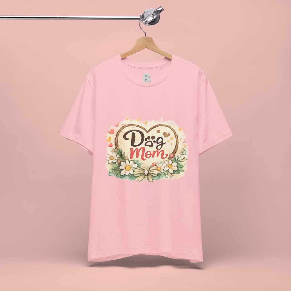 Dog Mom T-Shirt – Floral Heart Paw Design
