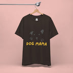 Dog Mama Graphic Tee — Cute Paw Print Dog Face T-Shirt for Dog Lovers