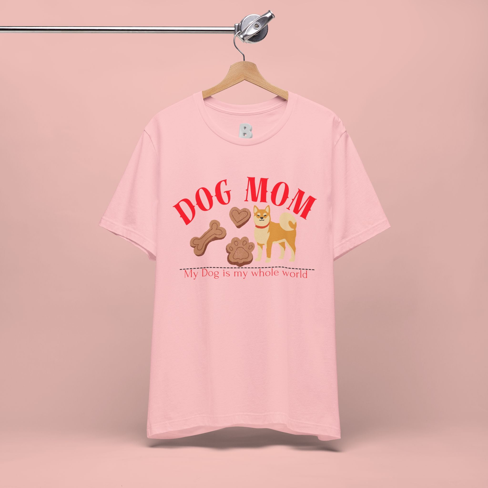 Dog Mom T-Shirt — Cute Shiba & Treats “My Dog Is My Whole World” Tee