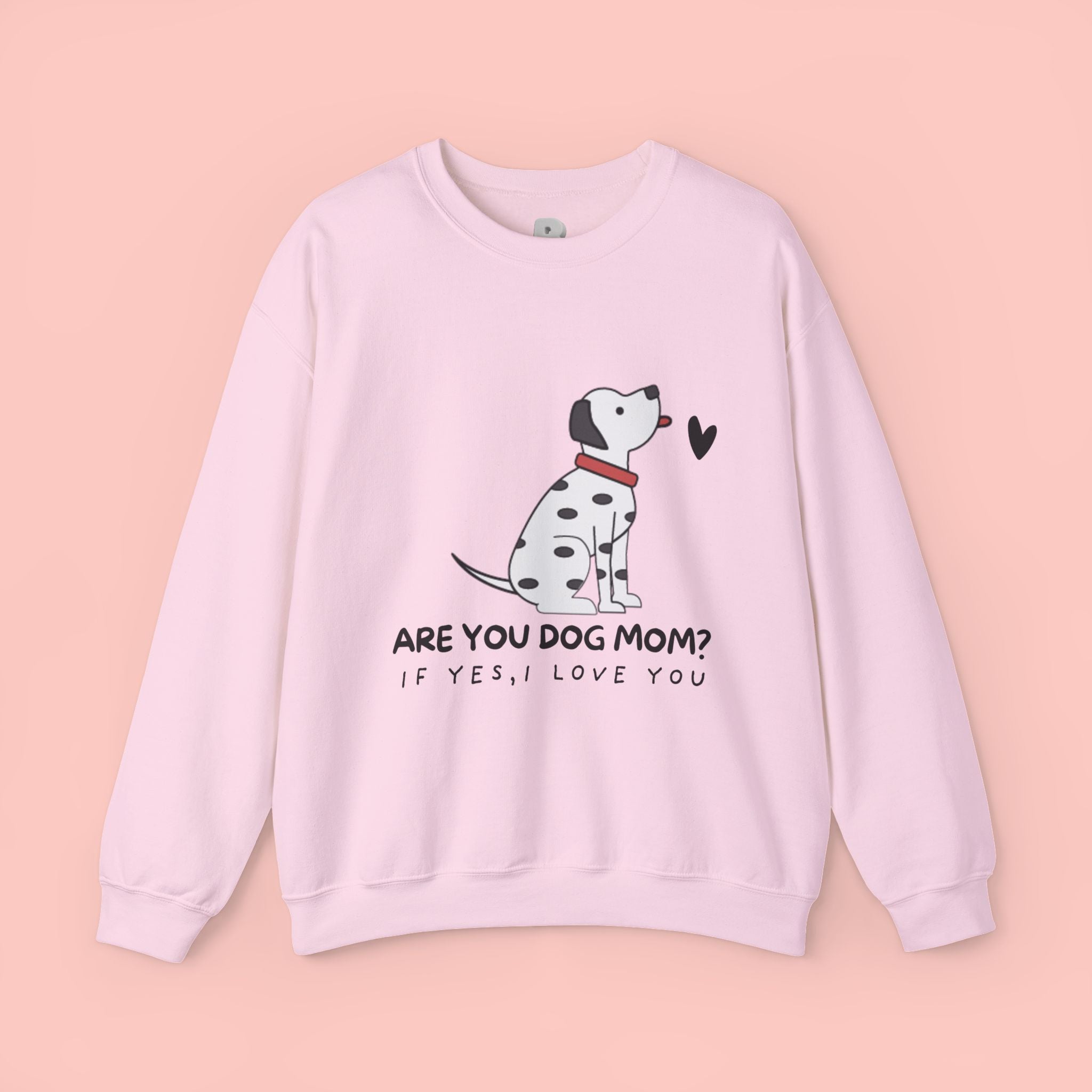 Are You Dog Mom? Cute Dalmatian Crewneck Sweatshirt for Dog Lovers