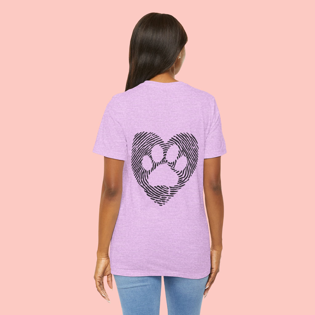 T-Shirt — Heart Pawprint Fingerprint Design (Pet Lover Gift)