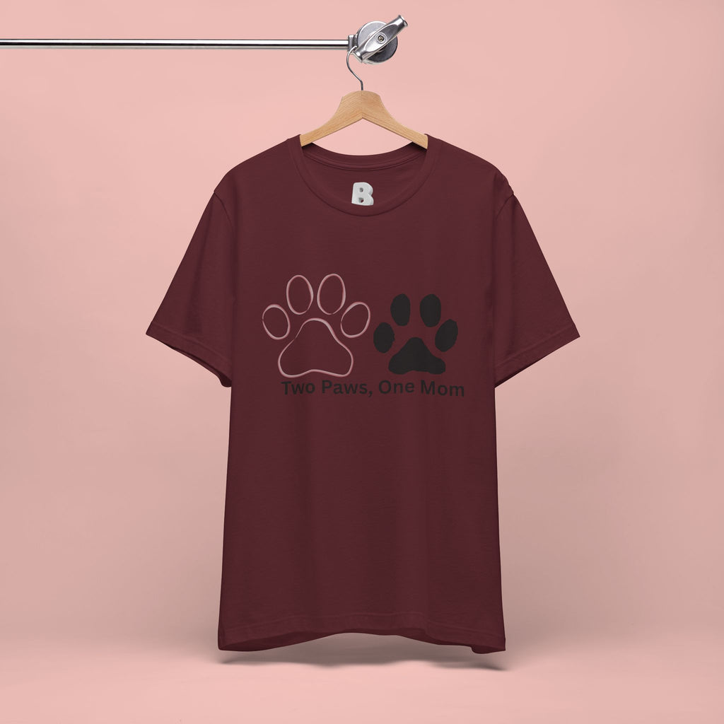 Two Paws, One Mom T-Shirt – Cute Dog Mom Paw Print Tee