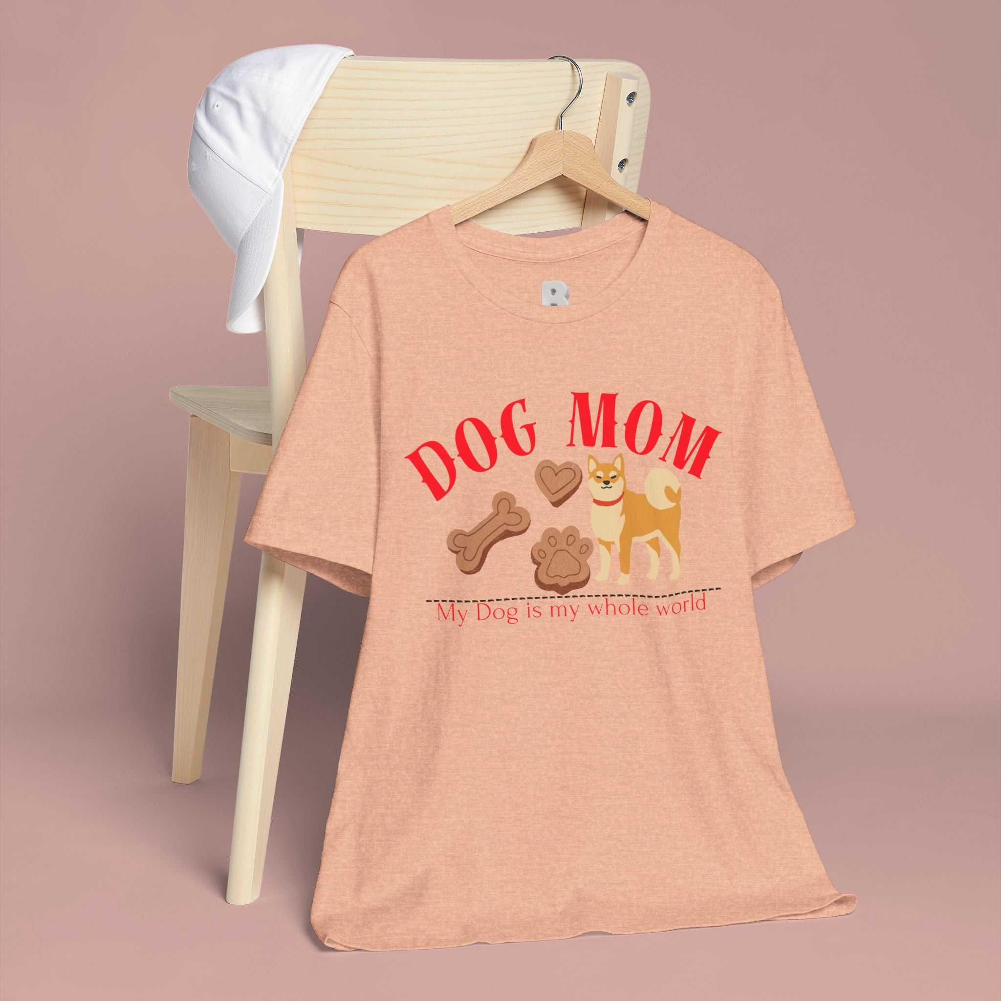 Dog Mom T-Shirt — Cute Shiba & Treats “My Dog Is My Whole World” Tee