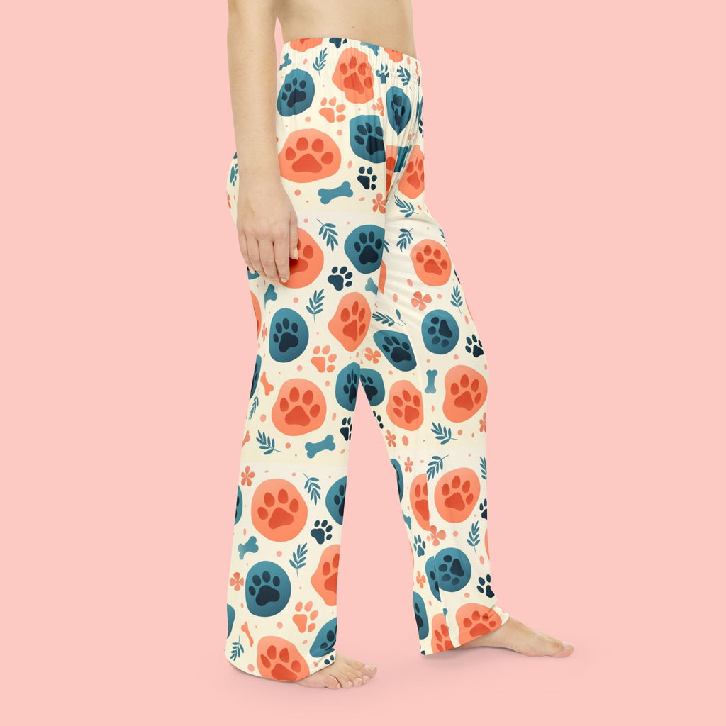 Paw Print Women's Pajama Pants — Cute Colorful Pet Pattern Lounge Pants