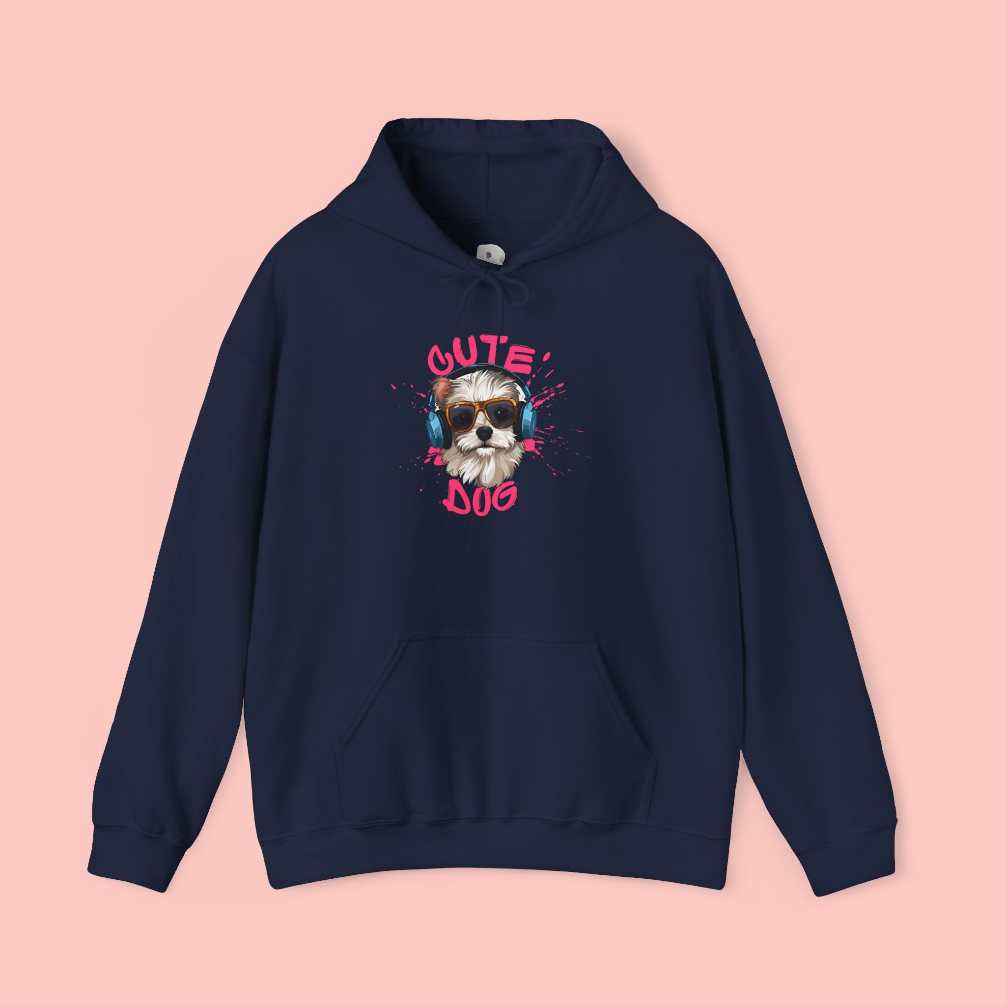 Cute Dog Hoodie with Headphones – 'Cute Dog' Graphic Pet Lover Sweatshirt