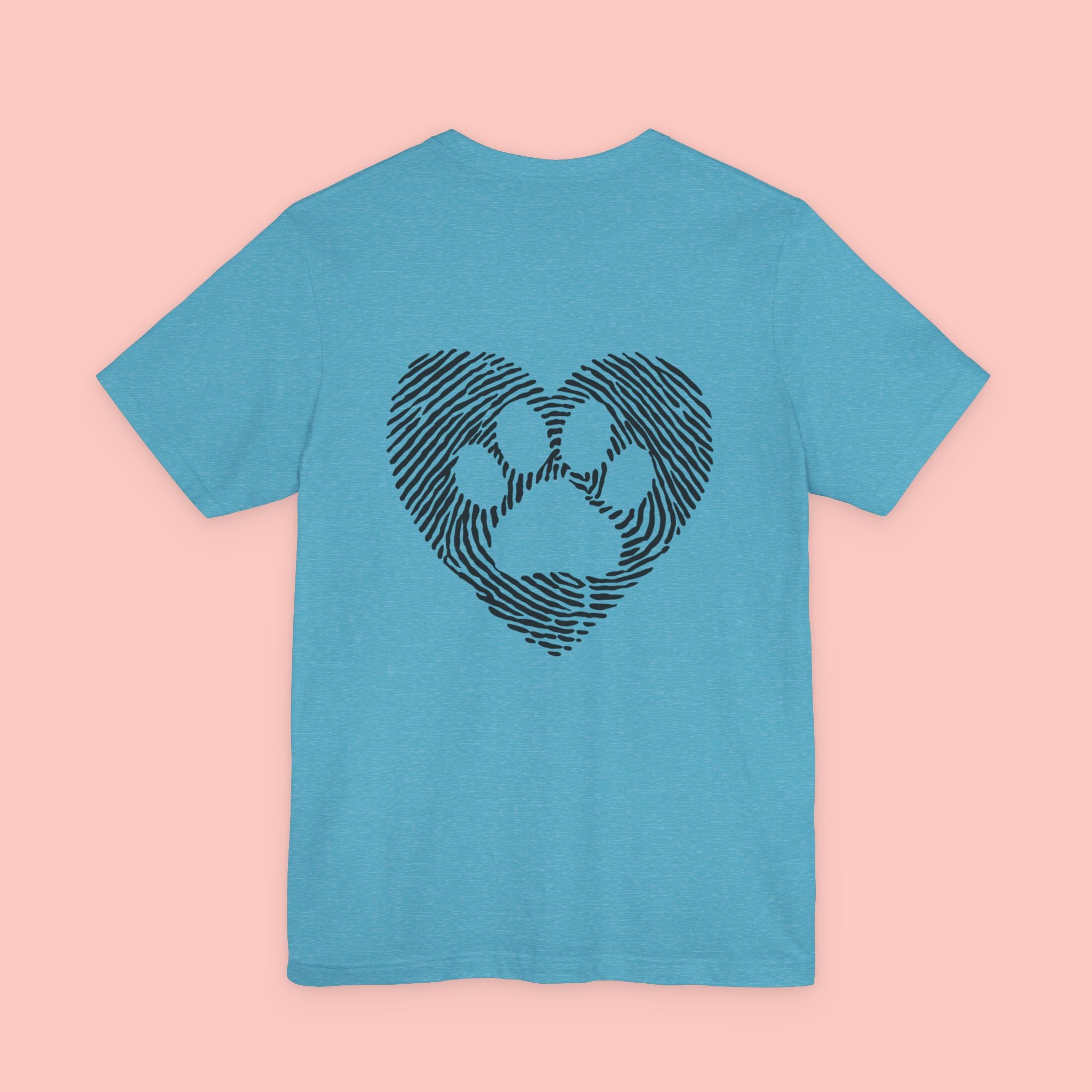 T-Shirt — Heart Pawprint Fingerprint Design (Pet Lover Gift)
