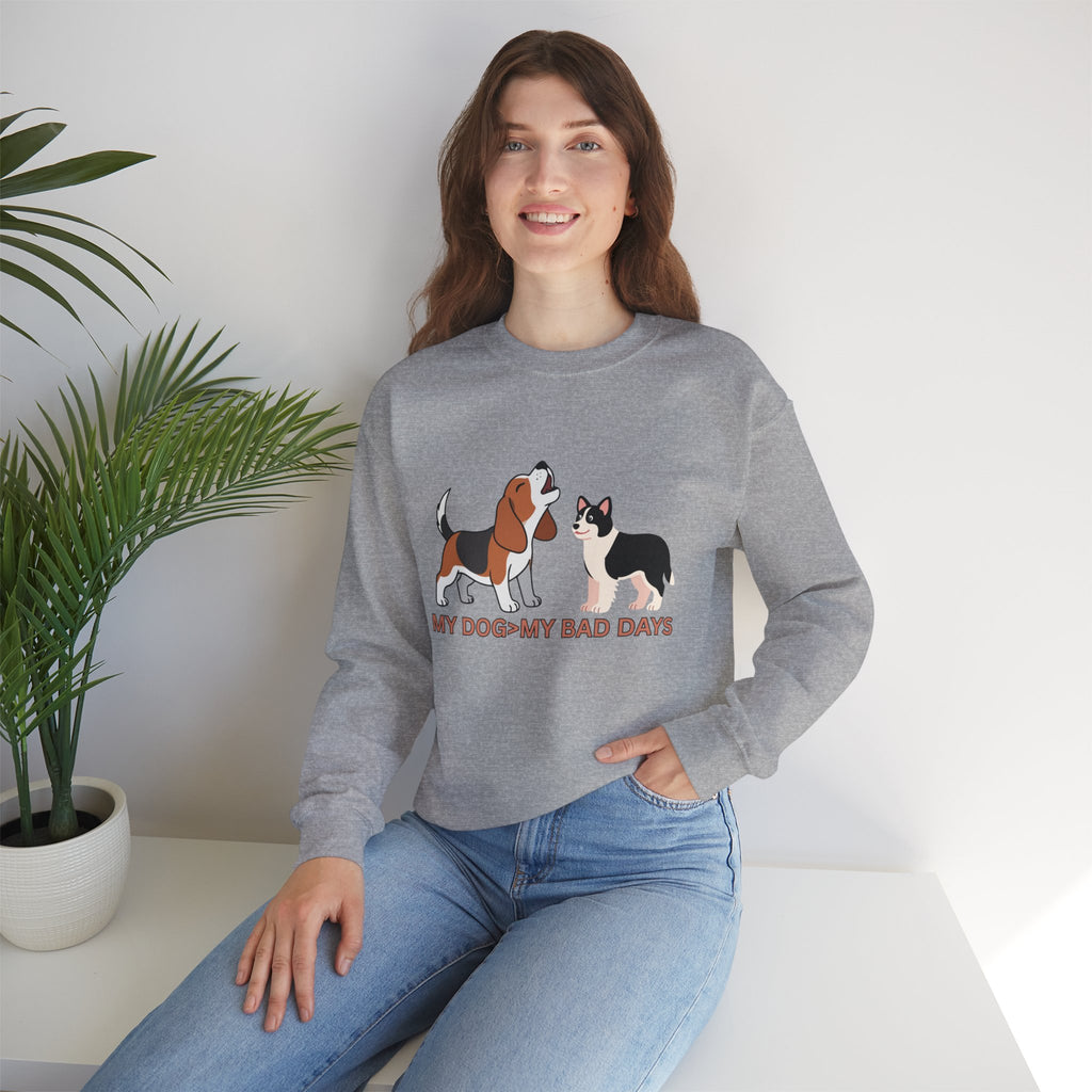 My Dog My Bad Days Sweatshirt – Cute Beagle & Corgi Crewneck for Dog Lovers
