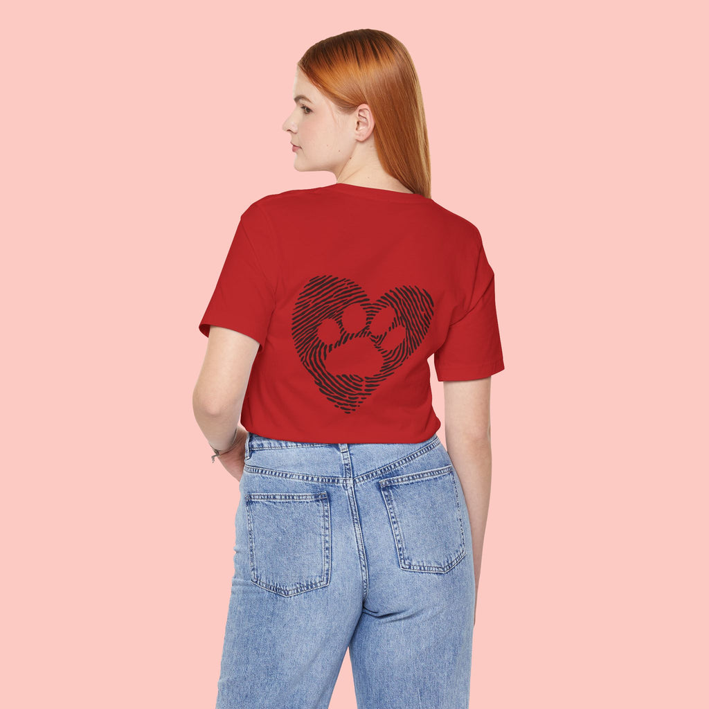 T-Shirt — Heart Pawprint Fingerprint Design (Pet Lover Gift)