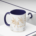 I Love Dogs Accent Coffee Mug — Gold Leaf Dog Lover Ceramic Mug (11oz & 15oz)