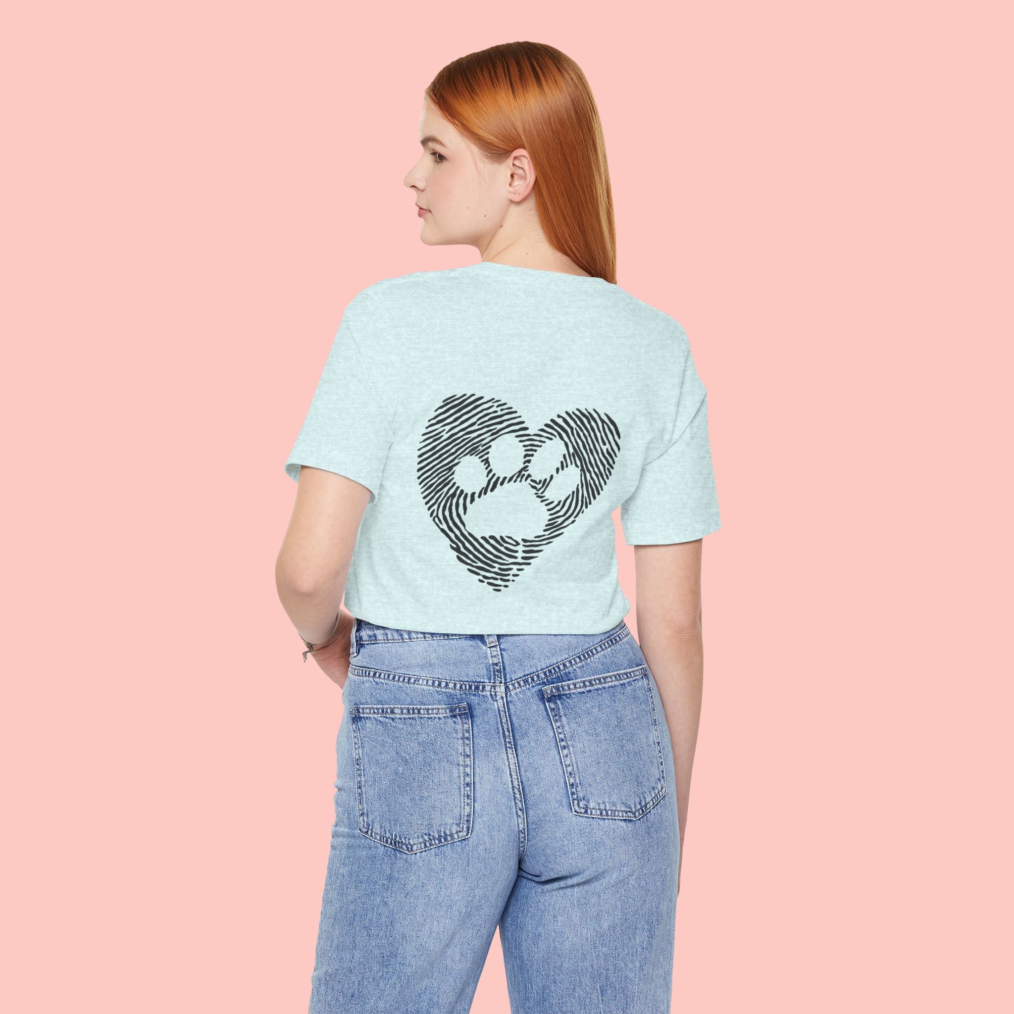 T-Shirt — Heart Pawprint Fingerprint Design (Pet Lover Gift)
