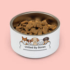 United By Bones 18oz Pet Bowl — Cute Cartoon Dogs Stainless Steel Bowl for Dogs & Cats
