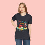 Less People More Dogs T-Shirt – Cute Dog Bowl & Bone Graphic Tee