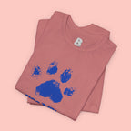 Dog Mom Paw Print T-Shirt — Distressed Blue Design