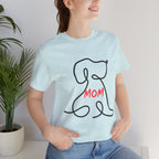 Mom Dog T-Shirt — Minimal Line Art Puppy Tee for Dog Moms, Mother's Day Gift