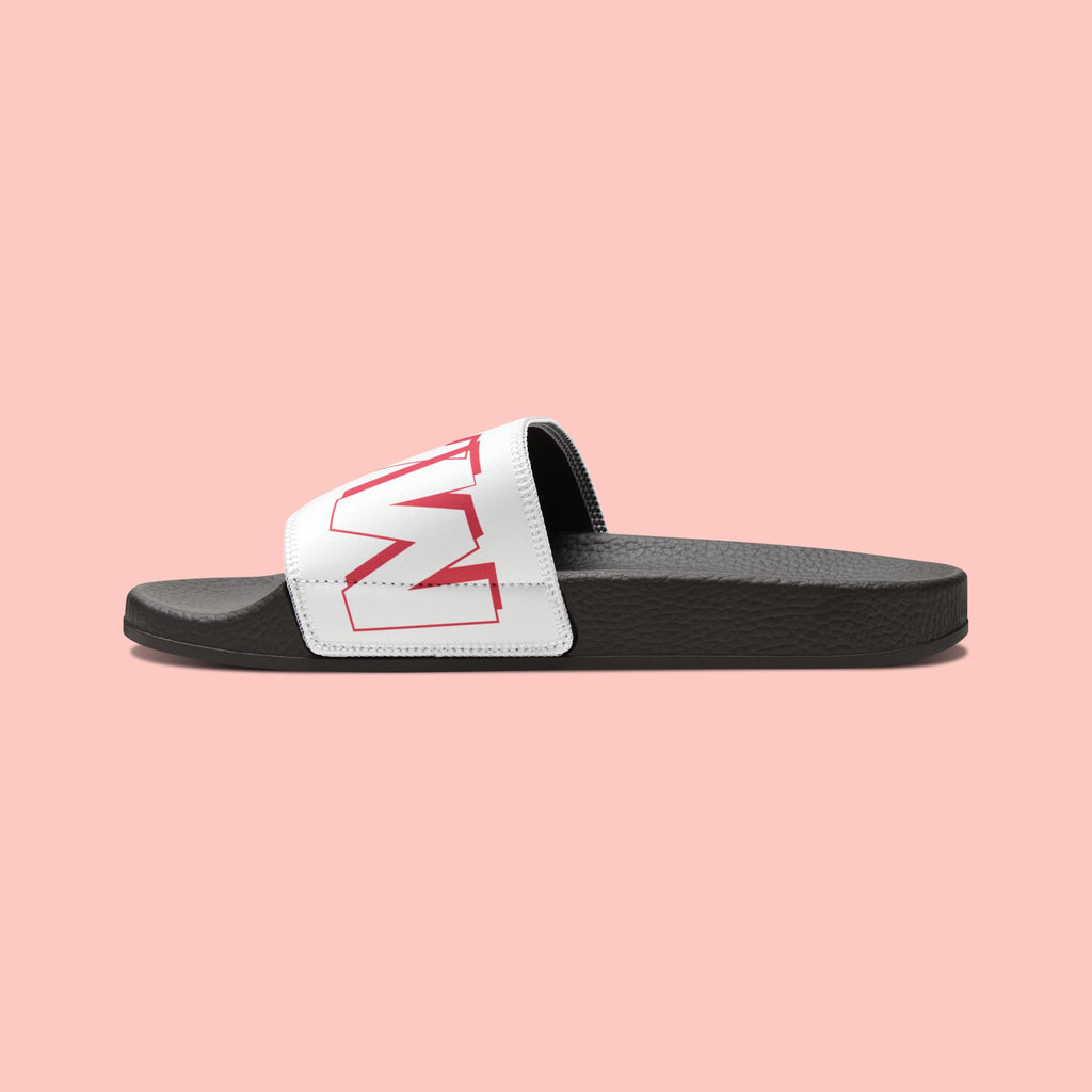 Sandals — 'Dog Mama' White Removable-Strap Slide Sandals