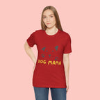 Dog Mama Graphic Tee — Cute Paw Print Dog Face T-Shirt for Dog Lovers