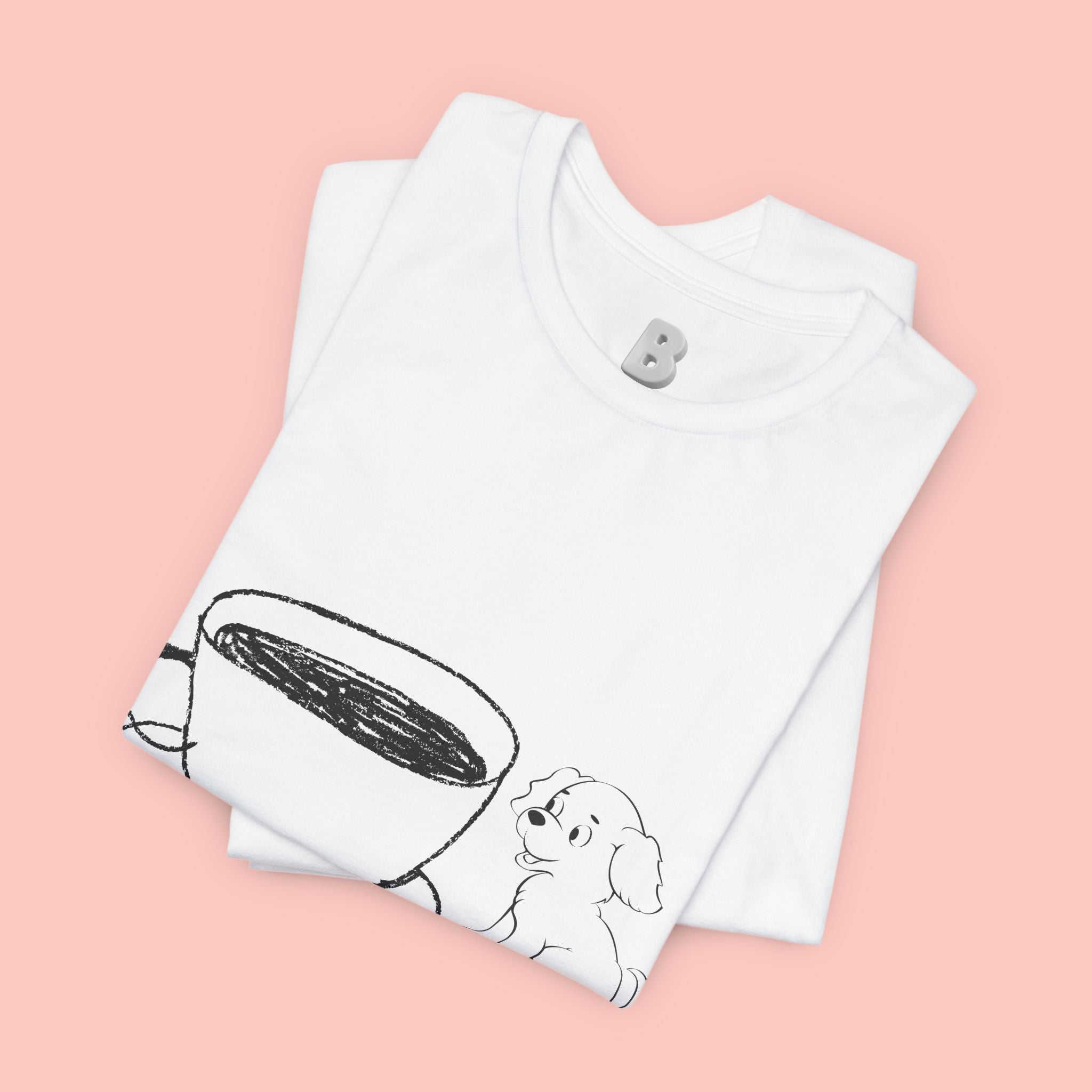 Coffee With My Dog T‑Shirt — Cute Minimalist Dog & Coffee Tee