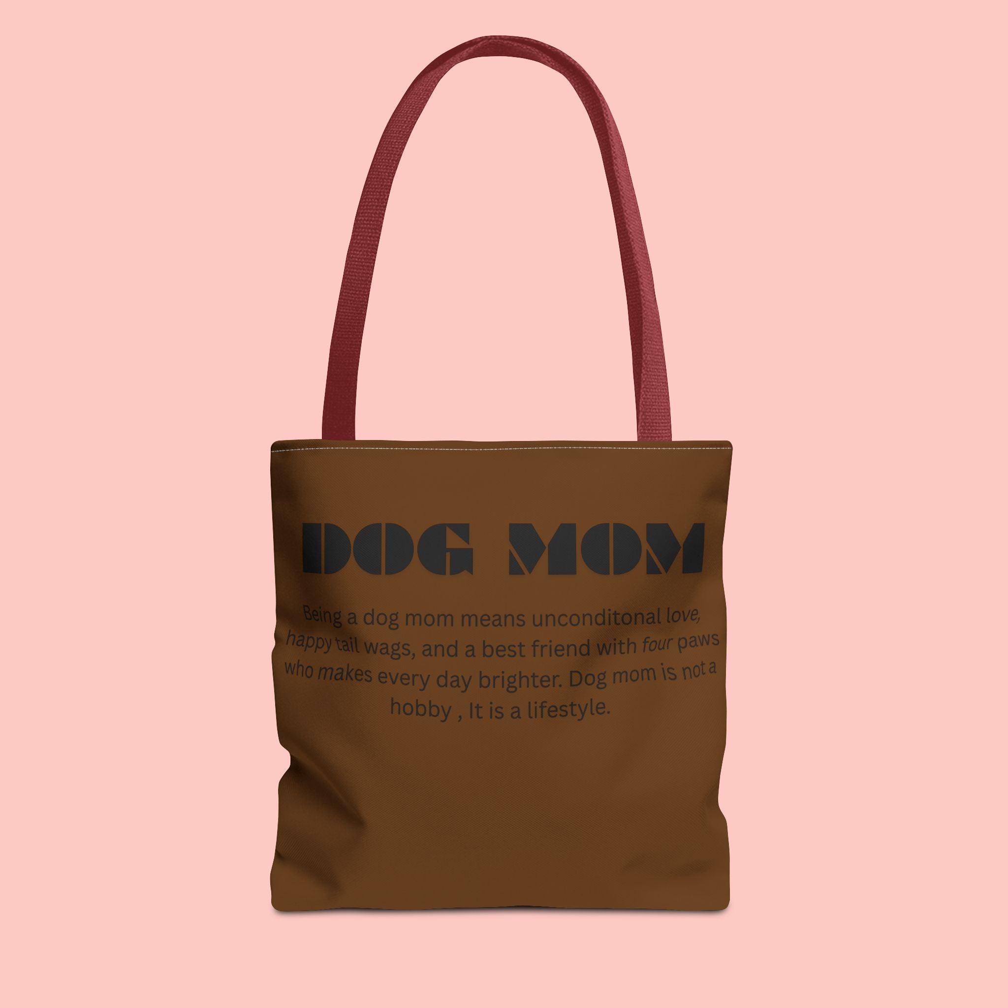 Dog Mom Tote Bag - 'Dog Mom' Printed Canvas Carryall, Gift for Dog Lovers