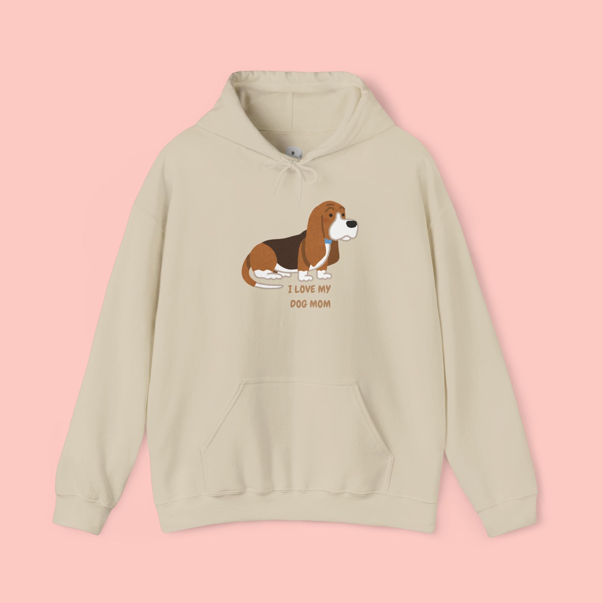 Dog Mom Hoodie — Cute Basset Hound I Love My Dog Mom Sweatshirt