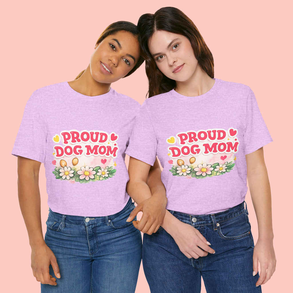 Proud Dog Mom Tee – Floral Retro Heart Design
