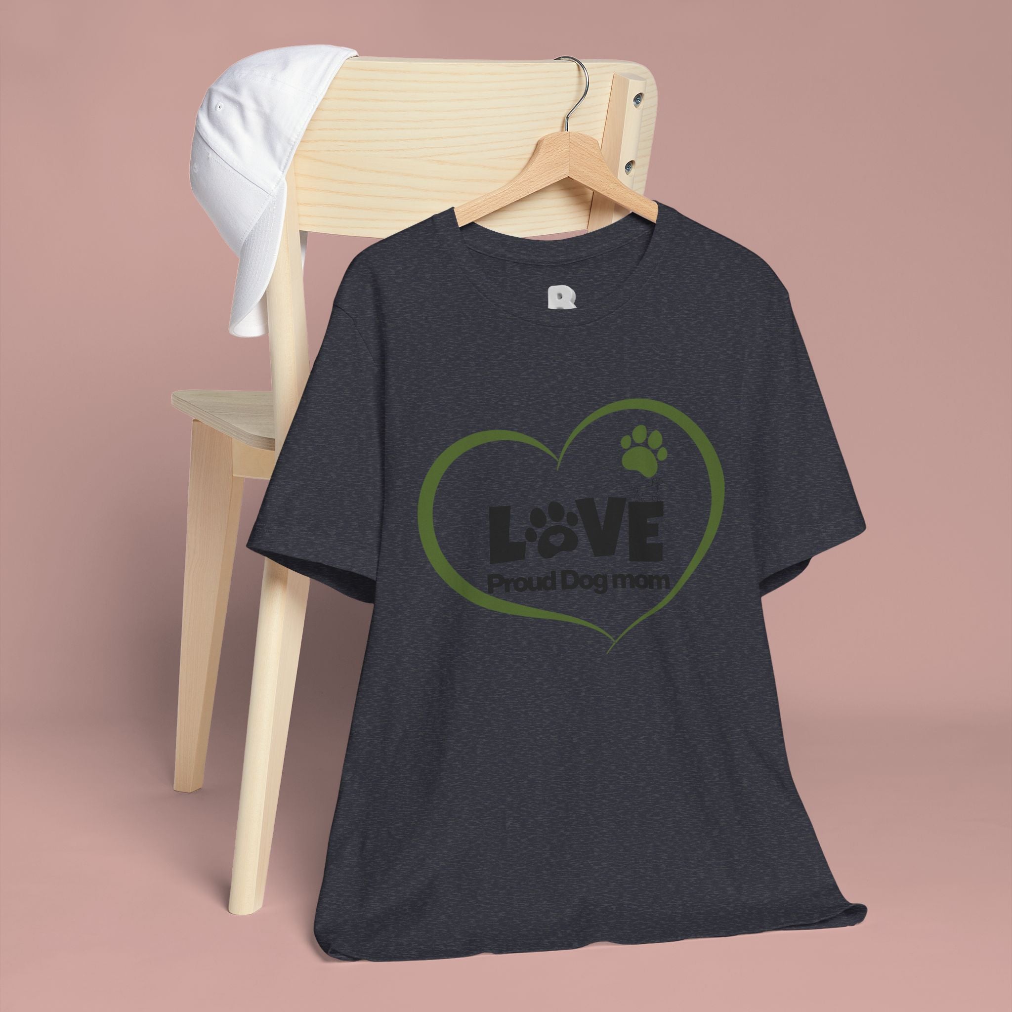 Dog Mom Love T-Shirt — "LOVE Proud Dog Mom" Heart Paw Tee