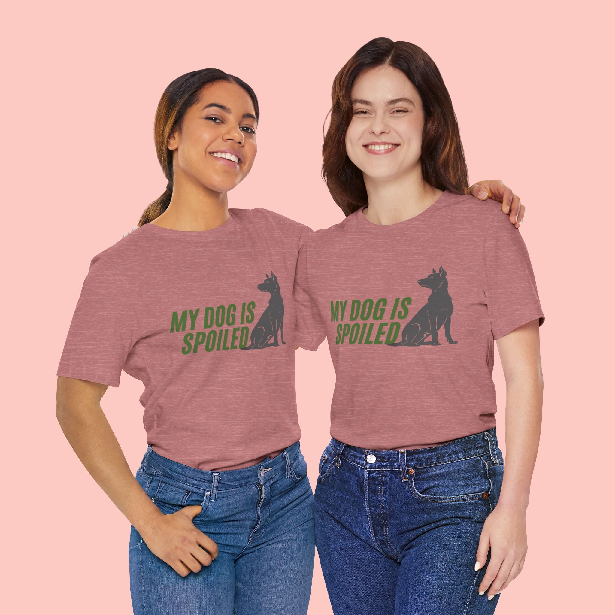 My Dog Is Spoiled T‑Shirt — Funny Dog Lover Tee with Sitting Dog Graphic