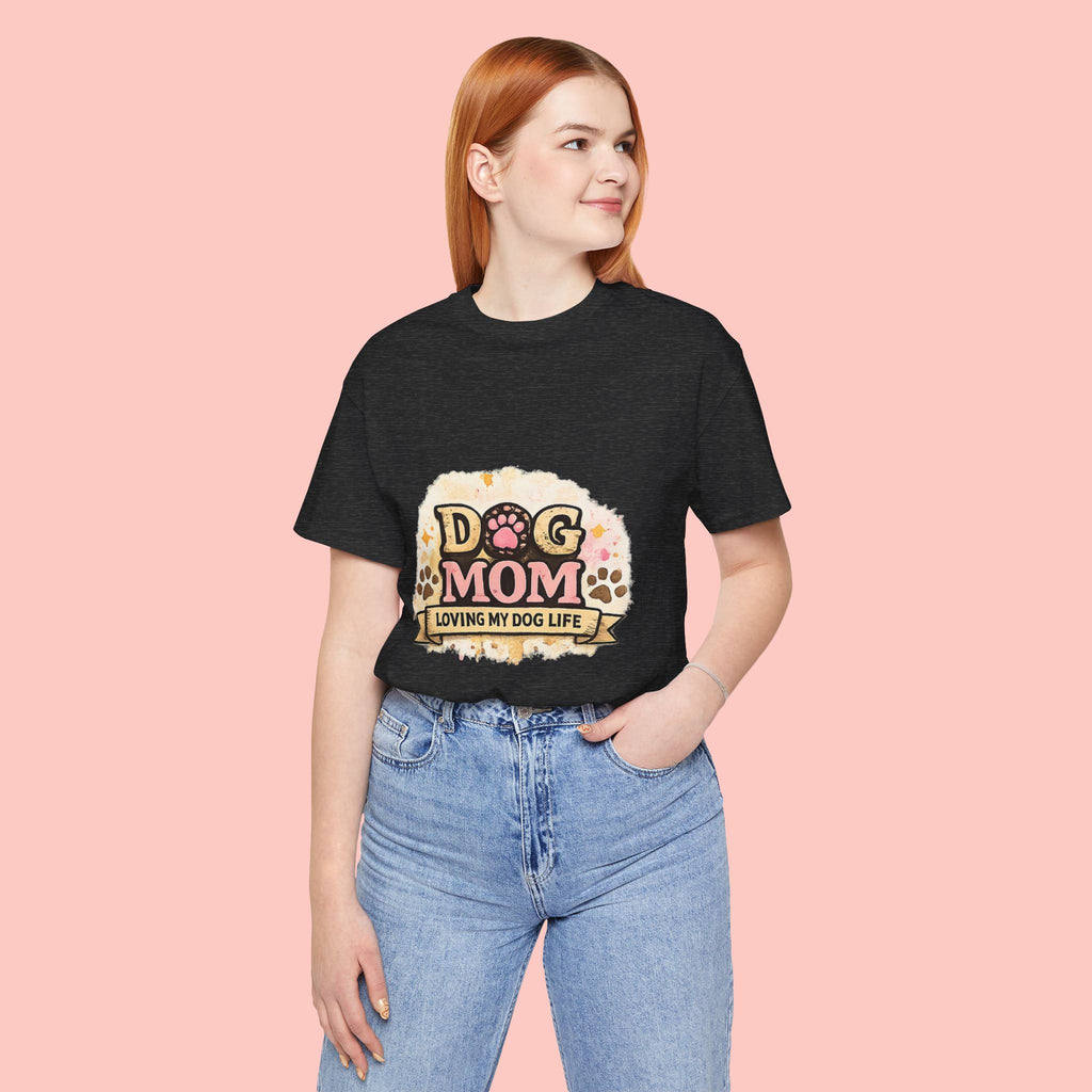 Dog Mom T-Shirt – "Loving My Dog Life" Cute Paw Print Tee for Pet Moms